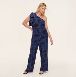 Kate Spade x Target Womans Classic Rose Jumpsuit Pants Blue Black New In Hand